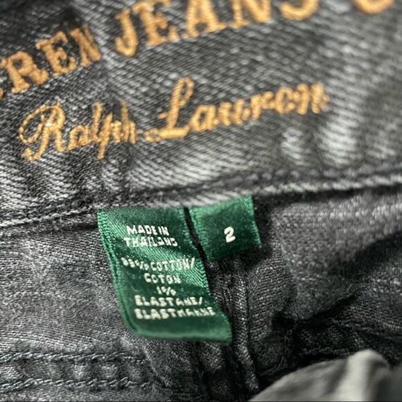 [2] Lauren By Ralph Lauren Black Classic Straight Leg Jeans Fall Cotton Denim - Picture 13 of 13